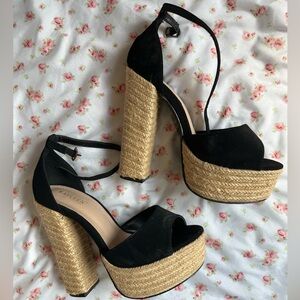 Black espadrille heels